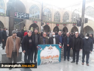 حضور جمع کثیری از کارکنان، اساتید و دانشجویان دانشکده فنی و کشاورزی مراغه در گردهمایی سومین سالگرد شهادت سردار دلها شهید حاج قاسم سلیمانی در مسجد جامع شهرستان مراغه 2