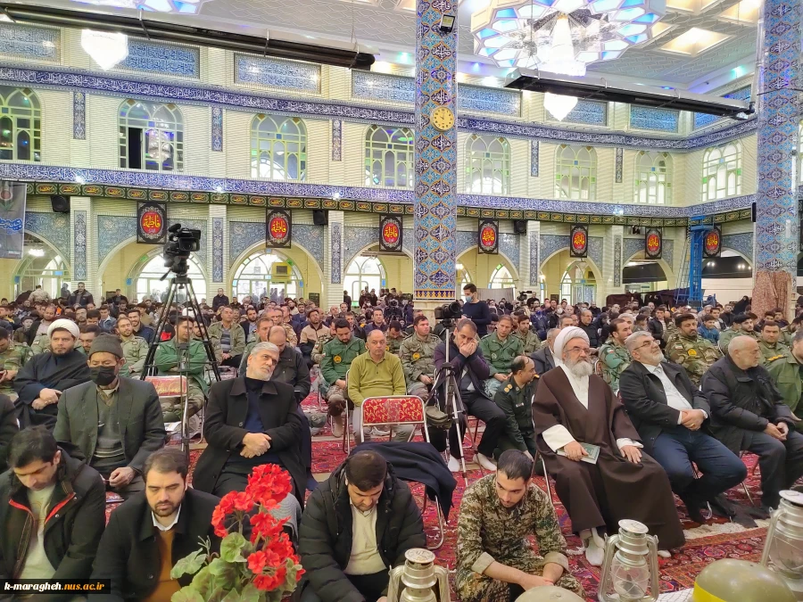 حضور جمع کثیری از کارکنان، اساتید و دانشجویان دانشکده فنی و کشاورزی مراغه در گردهمایی سومین سالگرد شهادت سردار دلها شهید حاج قاسم سلیمانی در مسجد جامع شهرستان مراغه 5