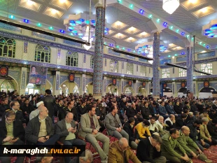 حضور جمع کثیری از کارکنان، اساتید و دانشجویان دانشکده فنی و کشاورزی مراغه در گردهمایی سومین سالگرد شهادت سردار دلها شهید حاج قاسم سلیمانی در مسجد جامع شهرستان مراغه 6