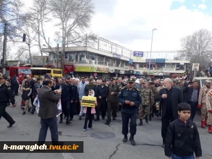 حضور پر شور کارکنان، اساتید و دانشجویان دانشکده فنی و کشاورزی مراغه در مراسم بزرگداشت روز جهانی قدس  7