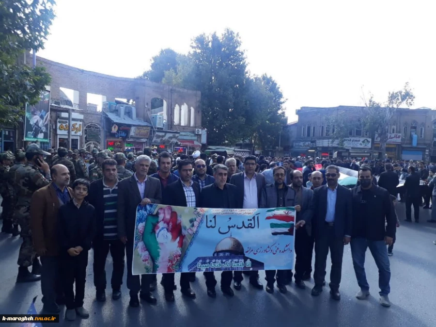 حضور همکاران دانشکده فنی و کشاورزی مراغه در گردهمایی انزجار و محکومیت جنایات رژیم غاصب صهیونیستی علیه مردم مظلوم، مسلمان و بی دفاع غزه در میدان طلوع فجر شهرستان مراغه 2