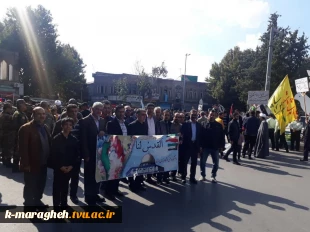 حضور همکاران دانشکده فنی و کشاورزی مراغه در گردهمایی انزجار و محکومیت جنایات رژیم غاصب صهیونیستی علیه مردم مظلوم، مسلمان و بی دفاع غزه در میدان طلوع فجر شهرستان مراغه 7