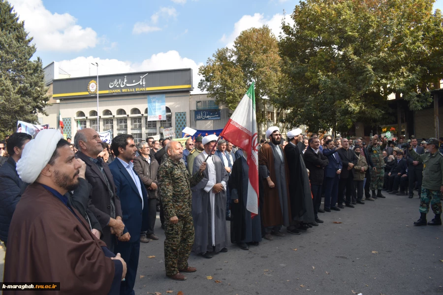 حضور کارکنان،اساتید و دانشجویان آموزشکده فنی و کشاورزی مراغه در تجمع مردم فهیم،ولایی و شهید پرور مراغه در حمایت از مردم مظلوم غزه و محکومیت جنایات رژیم غاصب فلسطینی در میدان طلوع فجر 8