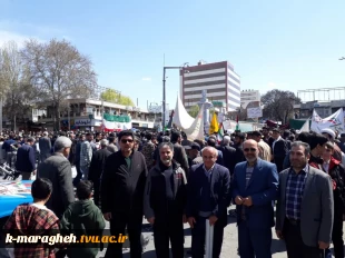 حضور پرشور دانشگاهیان دانشکده فنی و کشاورزی مراغه در راهپیمایی عظیم روز جهانی قدس 2