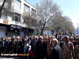 حضور پرشور دانشگاهیان دانشکده فنی و کشاورزی مراغه در راهپیمایی عظیم روز جهانی قدس 5