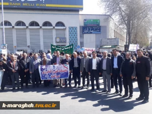 حضور پرشور دانشگاهیان دانشکده فنی و کشاورزی مراغه در راهپیمایی عظیم روز جهانی قدس 6