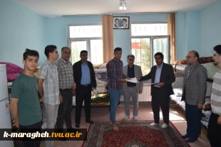 مراسم انتخاب اتاق نمونه بهداشتی در خوابگاه شهیدان ارومیان دانشکده فنی و کشاورزی مراغه و تجلیل از این عزیزان با اهدای لوح تقدیر 2