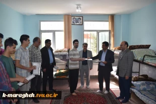 مراسم انتخاب اتاق نمونه بهداشتی در خوابگاه شهیدان ارومیان دانشکده فنی و کشاورزی مراغه و تجلیل از این عزیزان با اهدای لوح تقدیر 4