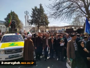 حضور دانشگاهیان آموزشکده ملی مهارت واحد مراغه در مراسم راهپیمایی روز جهانی قدس 7