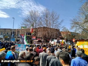 حضور دانشگاهیان آموزشکده ملی مهارت واحد مراغه در مراسم راهپیمایی روز جهانی قدس 9