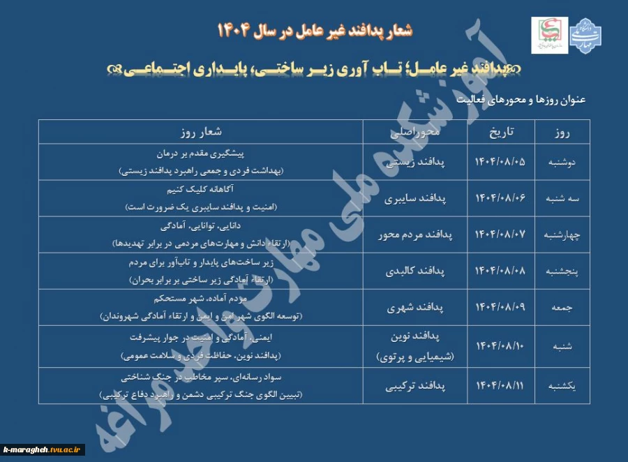 شعار روز هفته پدافند غیر عامل1404 3